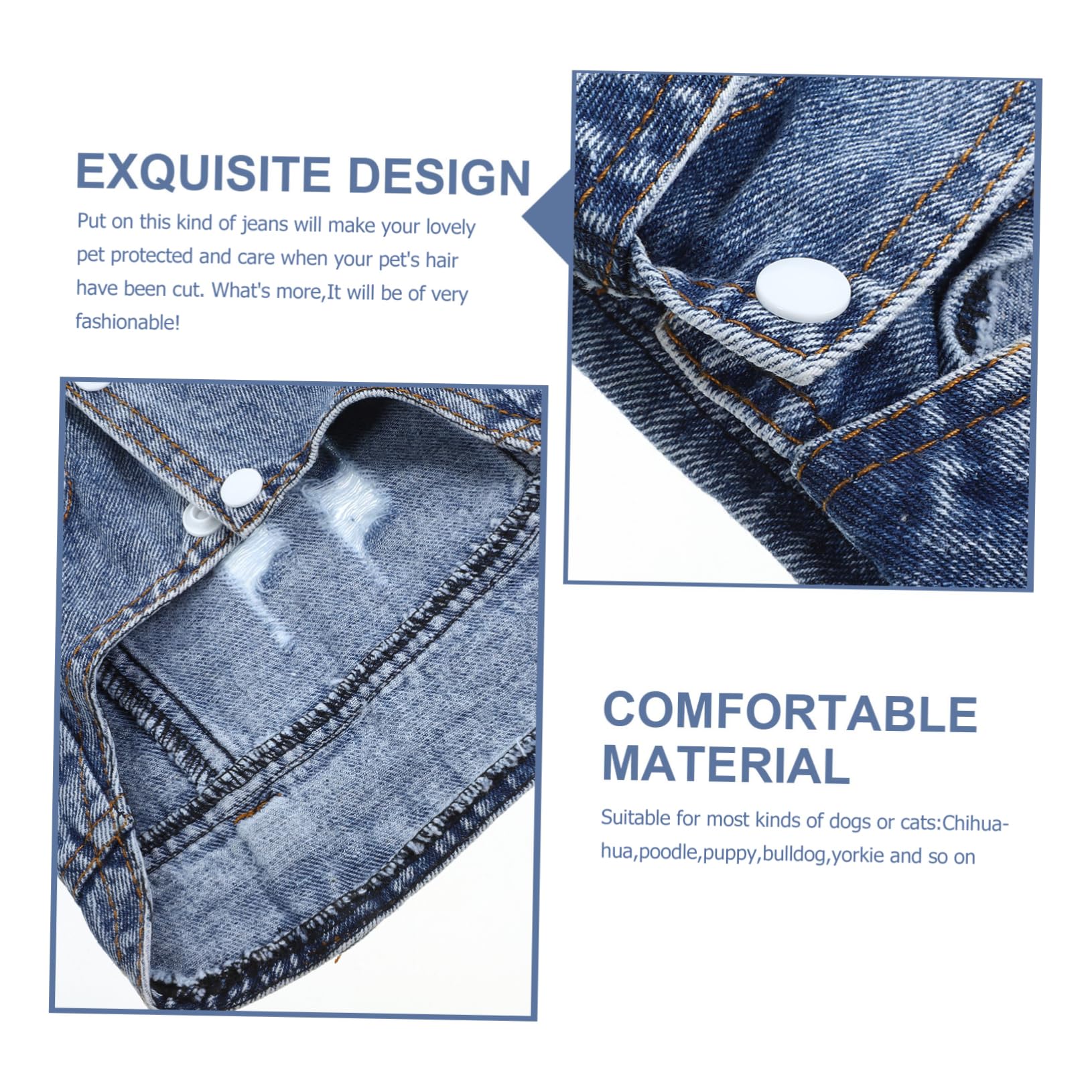 2 Pezzi Di Cappotti Per Cani Gilet in Denim Per Cani Di Piccola Taglia Cuccioli Abbigliamento Per Animali Domestici Gilet Per Cani Stile