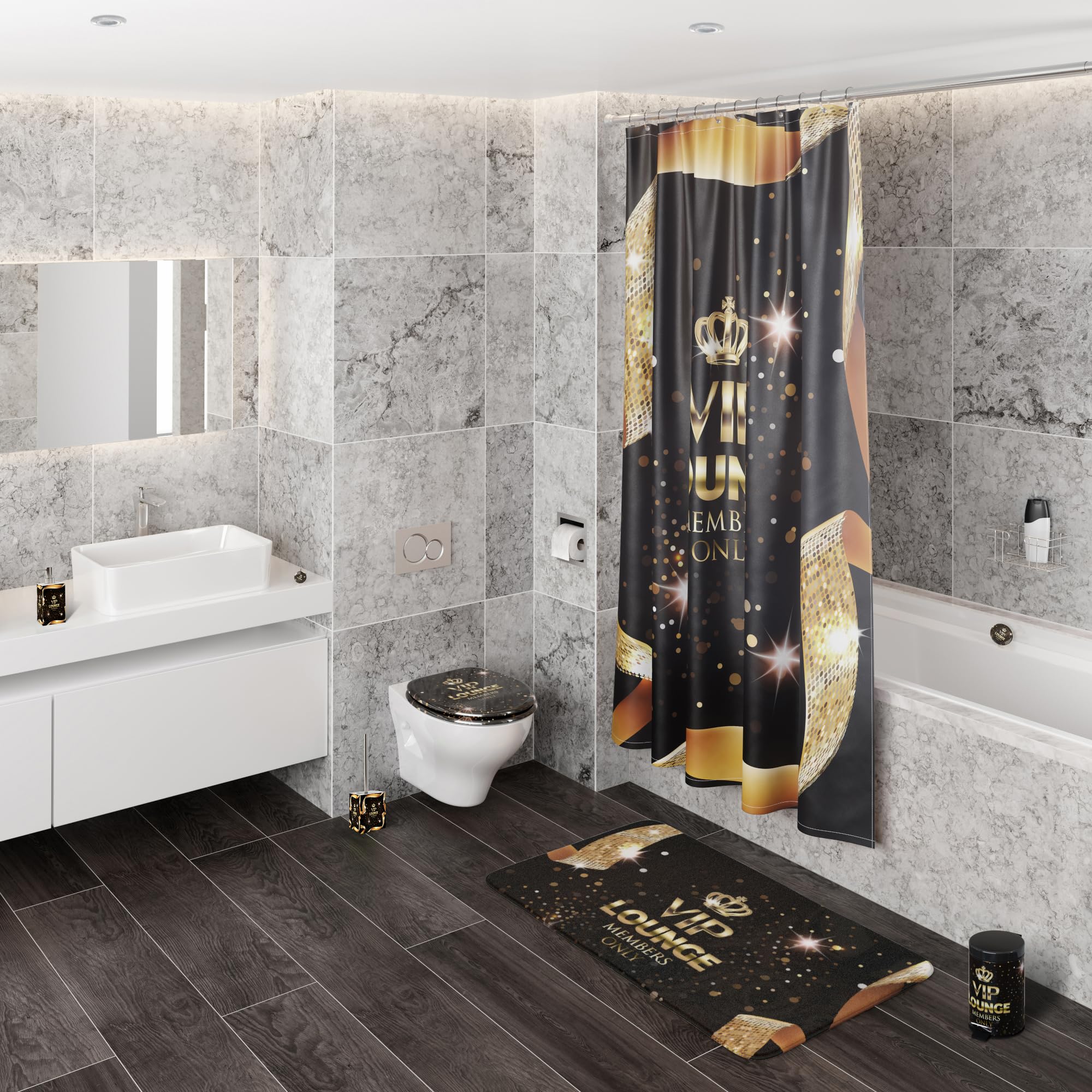 Sanilo Premium badkamerset, ruime keuze, zeepdispenser met bijpassende wc- borstel, hoogwaardige kwaliteit, mooie ontwerpen (Beton