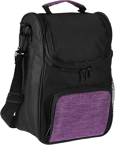 PATIKIL Bolsa de almuerzo aislada, bolsa de almuerzo impermeable con correa para el hombro, lonchera portátil para oficina, trabajo, picnic al aire