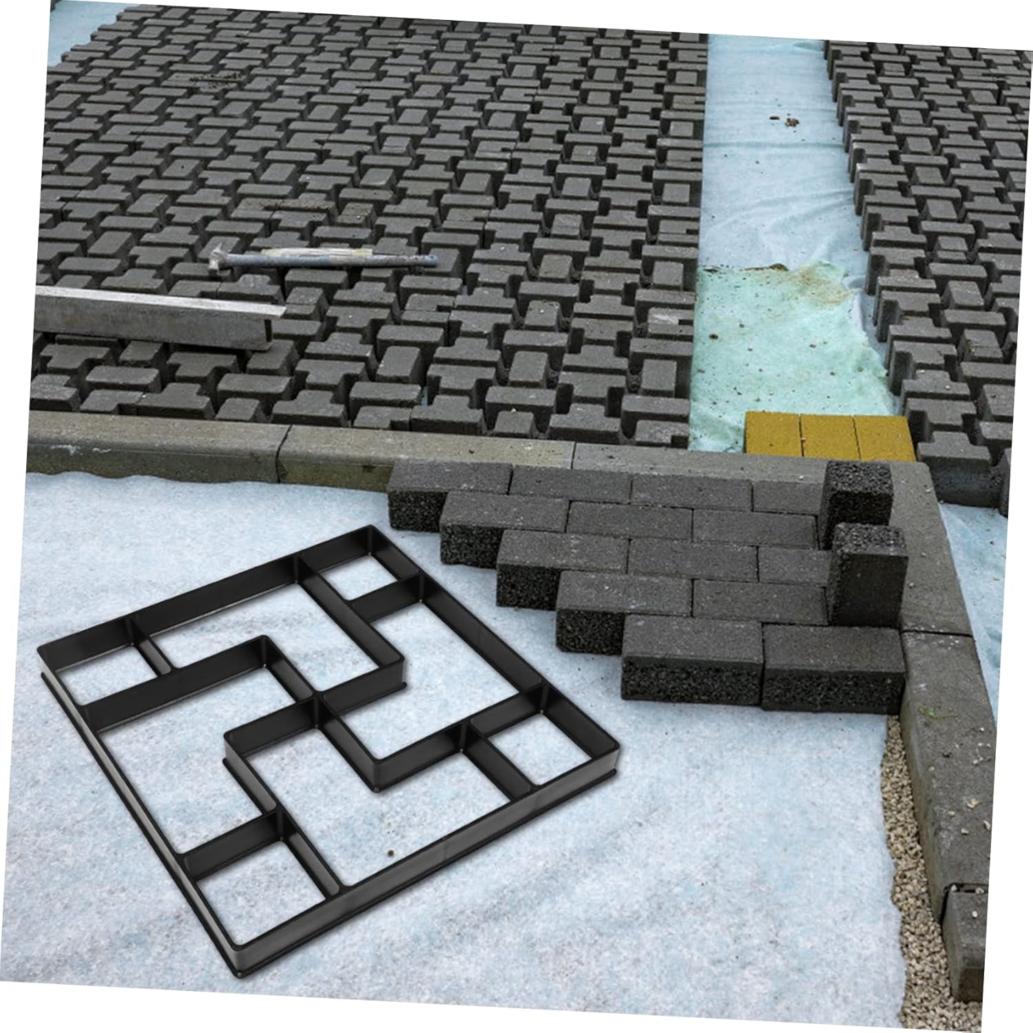 1pc DIY Pavement Mold Plastic Path Maker for Sidewalks Easy to Use Cement Paving Tool for Garden Walkways Reusable Design for Stylish Outdoor Paths