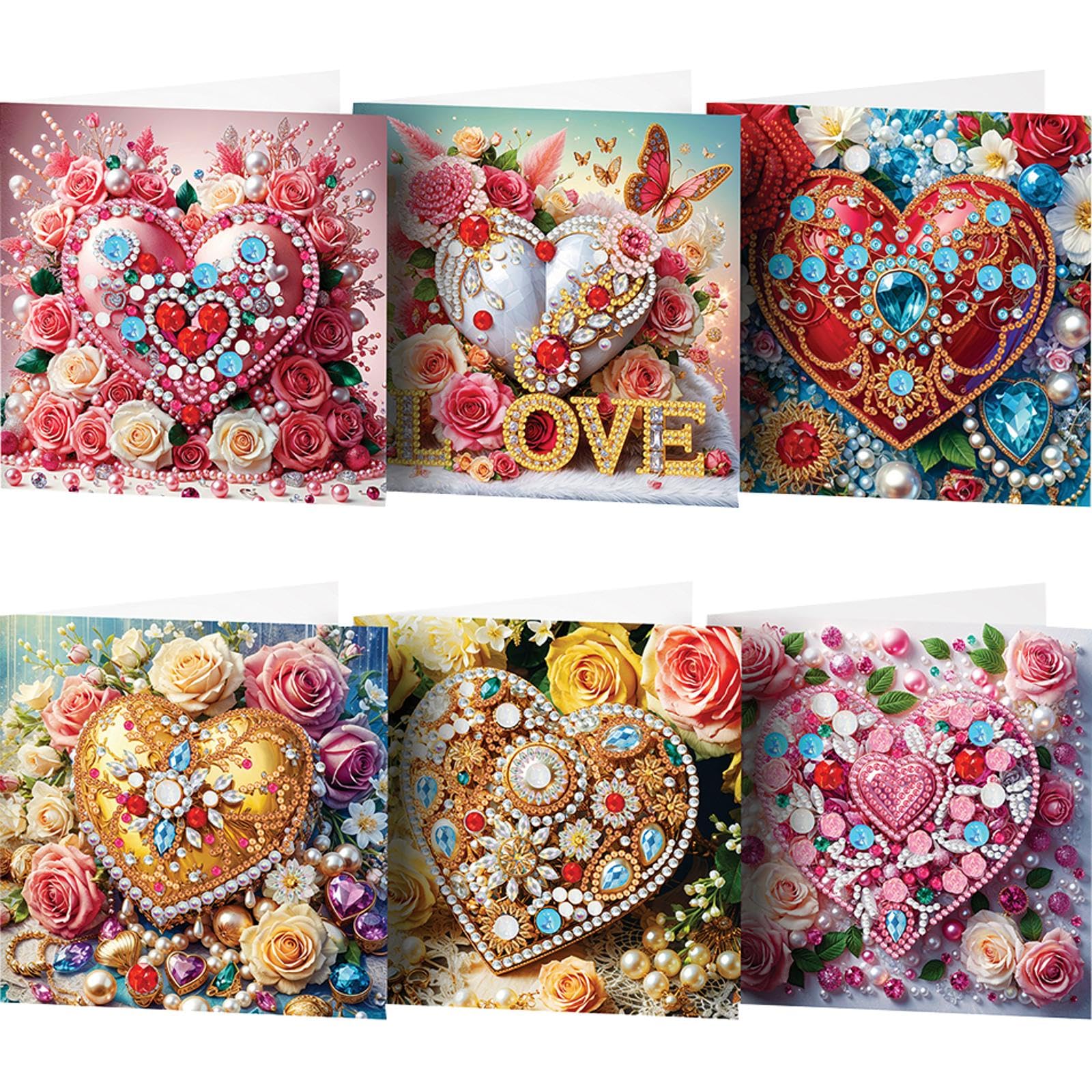 AMZGSHOP 6Pcs Diamond Painting Greeting Card Butterfly DIY Diamond Painting Card Rhinestone Painting Card Kit Diamond Daily Wish Card for Holiday Party Favors (HKDZ67)