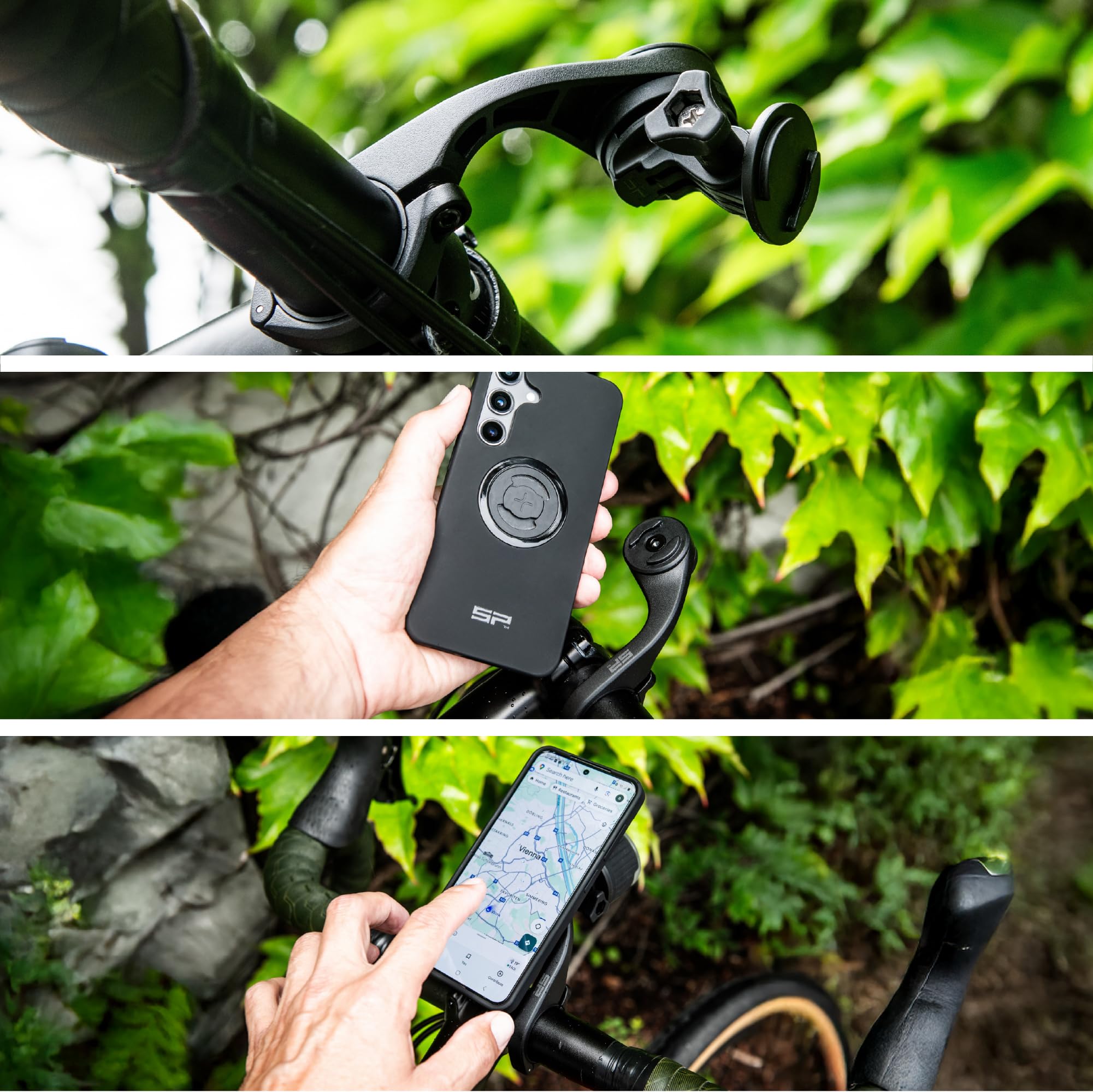 SP CONNECT Road Bike Bundle kompatibel mit iPhone 15 Pro Max |SPC+|Handyhalter für Road Bike| Fahrrad Handy Halterung Gadget