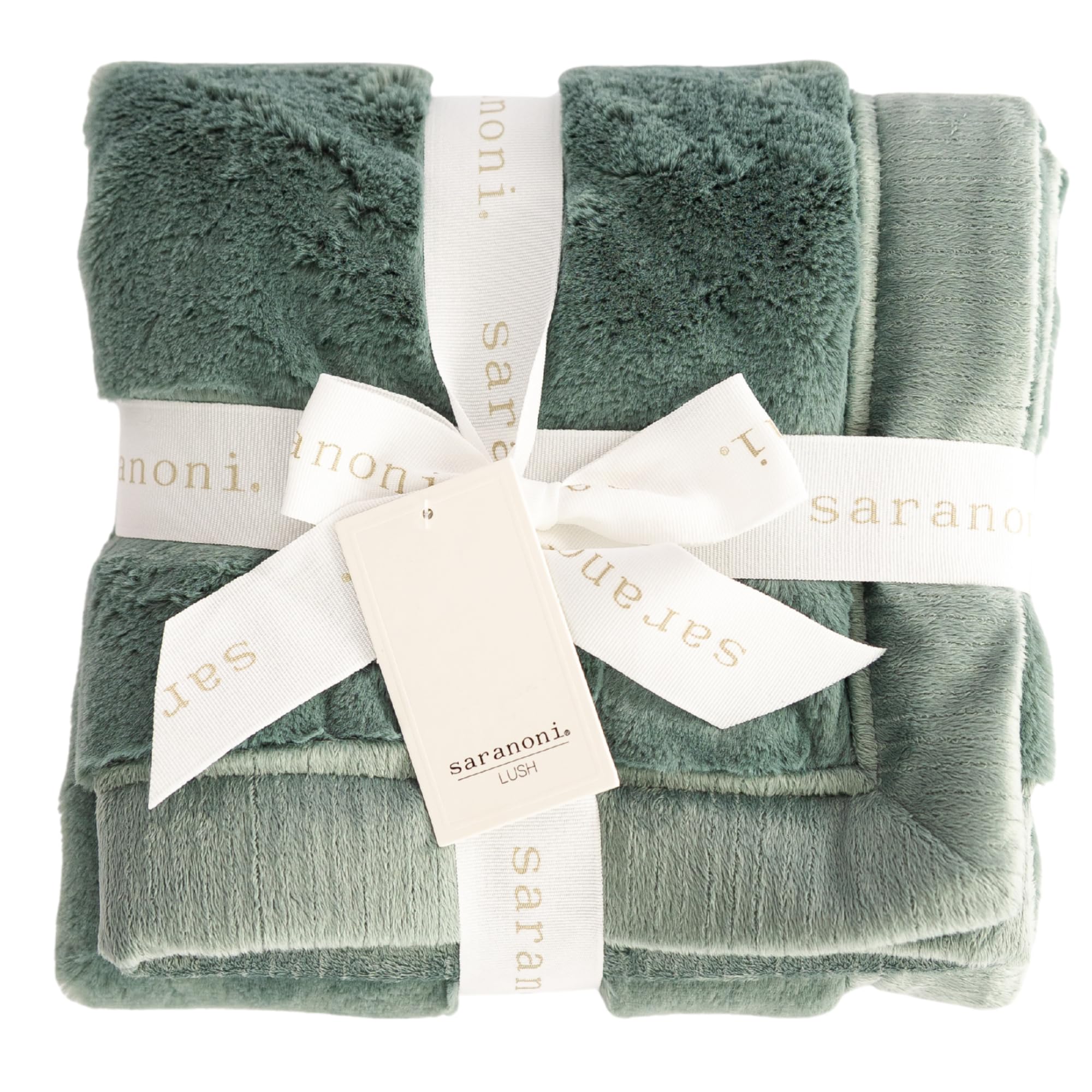 Saranoni Luxury Receiving Blankets for Babies | Ultra-Soft Lush and Boutique Quality Baby Blanket | Eucalyptus - 40” x 30”