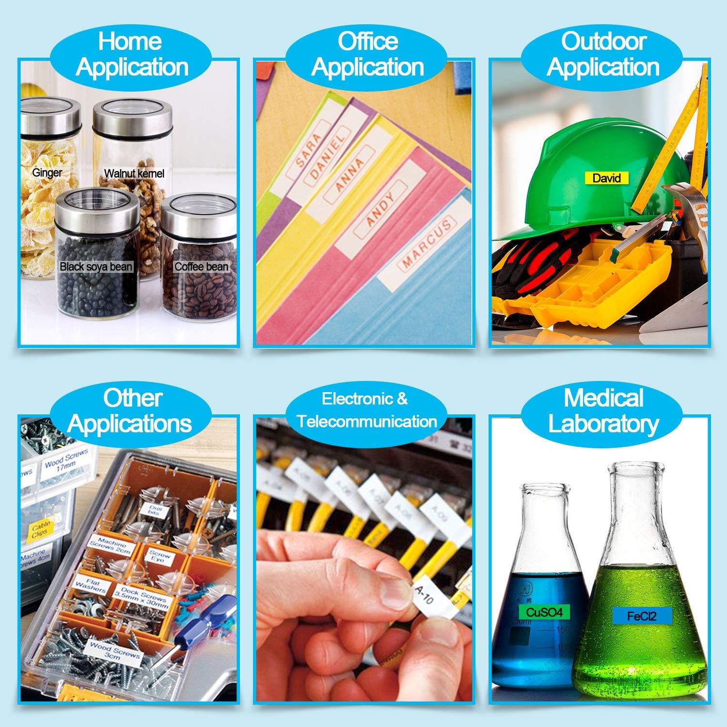 Absonic 2-Pack Compatible for LK-5WBN LC-5WBN9 LK-5WBW SS18KW 18mm 0.7" Black on White Label Cartridge for LabelWorks LW500 LW600 LW700 LW900 LW1000P Label Maker, 3/4" x 26' - Image 5