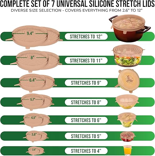 Miniatura 2 de Tapas elásticas de silicona reutilizables para almacenamiento de alimentos en el refrigerador, fundas elásticas resistentes al calor, vasos, latas,