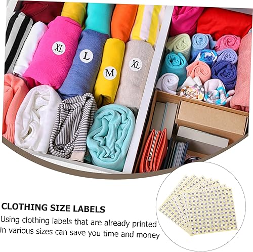 Vista 5 de Lurrose 7packs Size Label Sticker Circle Size Stickers Size Stickers for t Shirts Clothing Size Labels Apparel Size Stickers Sticker by Numbers