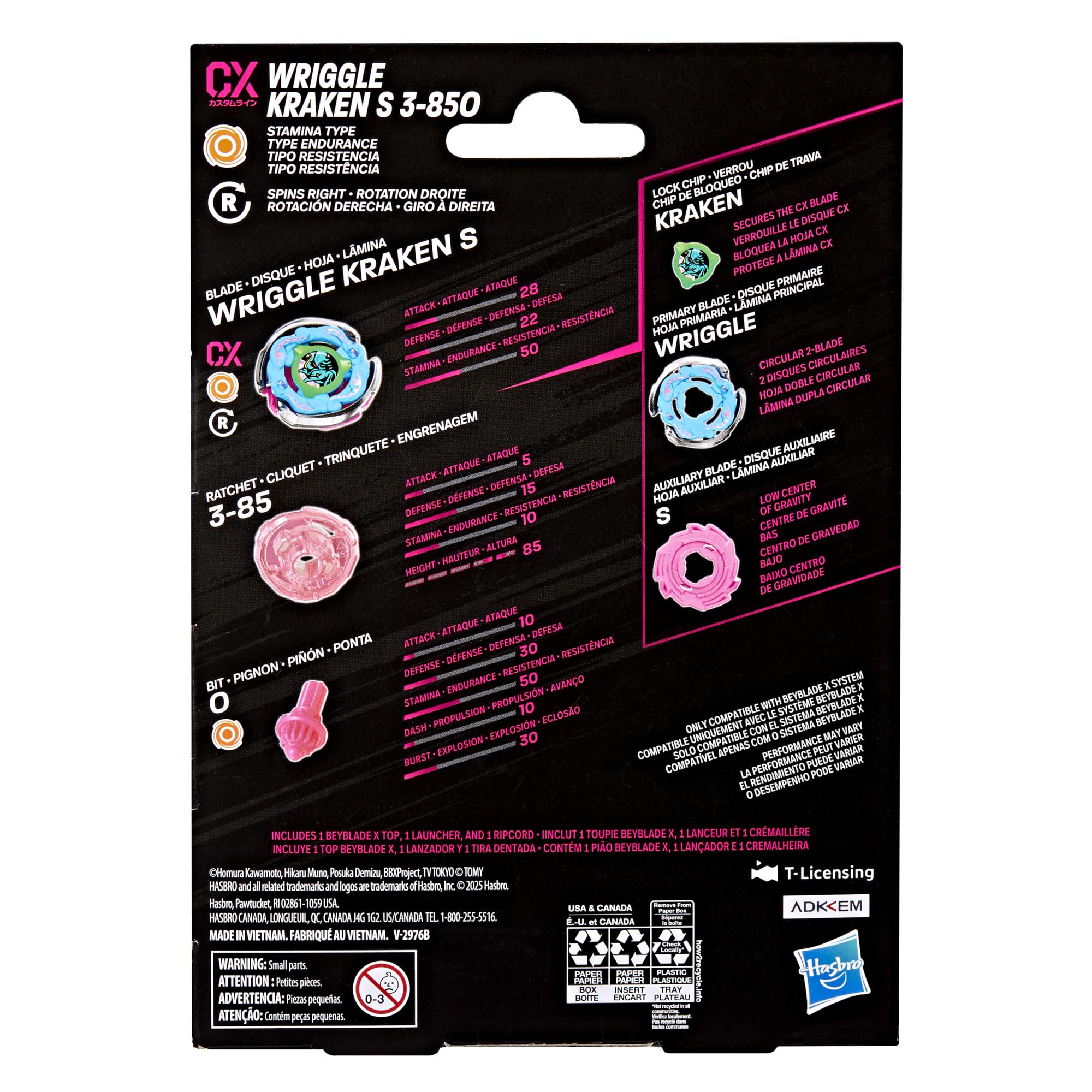 Hasbro Beyblade X, Set Starter Pack Wriggle Kraken S 3-85O CX, Trottola e Lanciatore