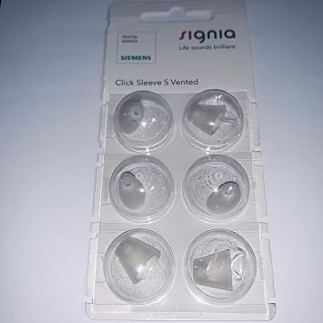 Signia/Connexx Click Sleeve Dome For CIC, ITC & RIC Hearing Aid Small- Vented Pcs- 6