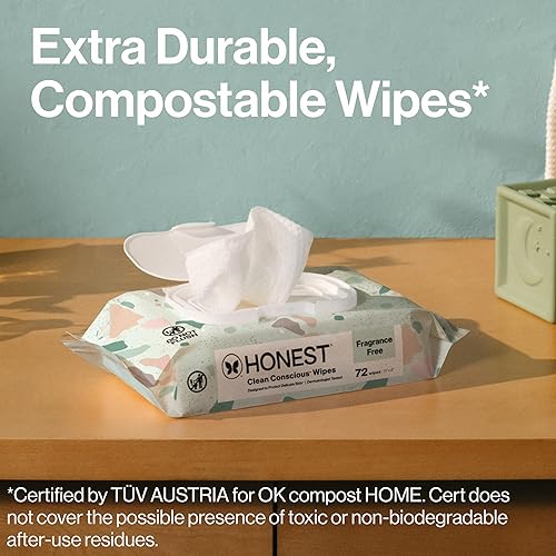 Miniatura 5 de The Honest Company Clean Conscious Multi-Use Wipes Unscented Hypoallergenic Baby for Sensitive Skin 99% Water Plant-Based Compostable Geo Mood 288