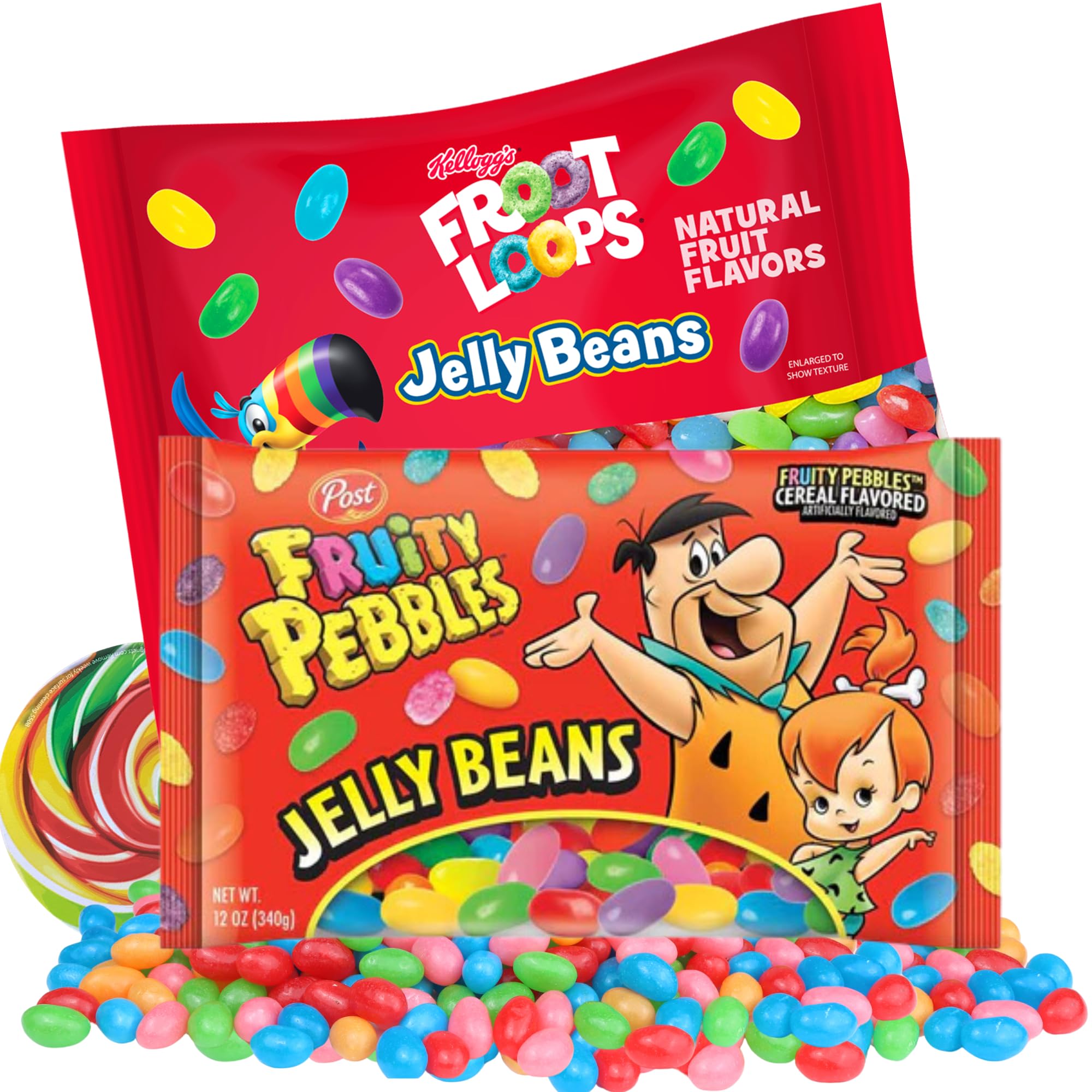 Buy Fruit Loop and Fruity Pebbles Jelly Beans, Summer 2024 Candies, Cereal Flavored Candy, 12