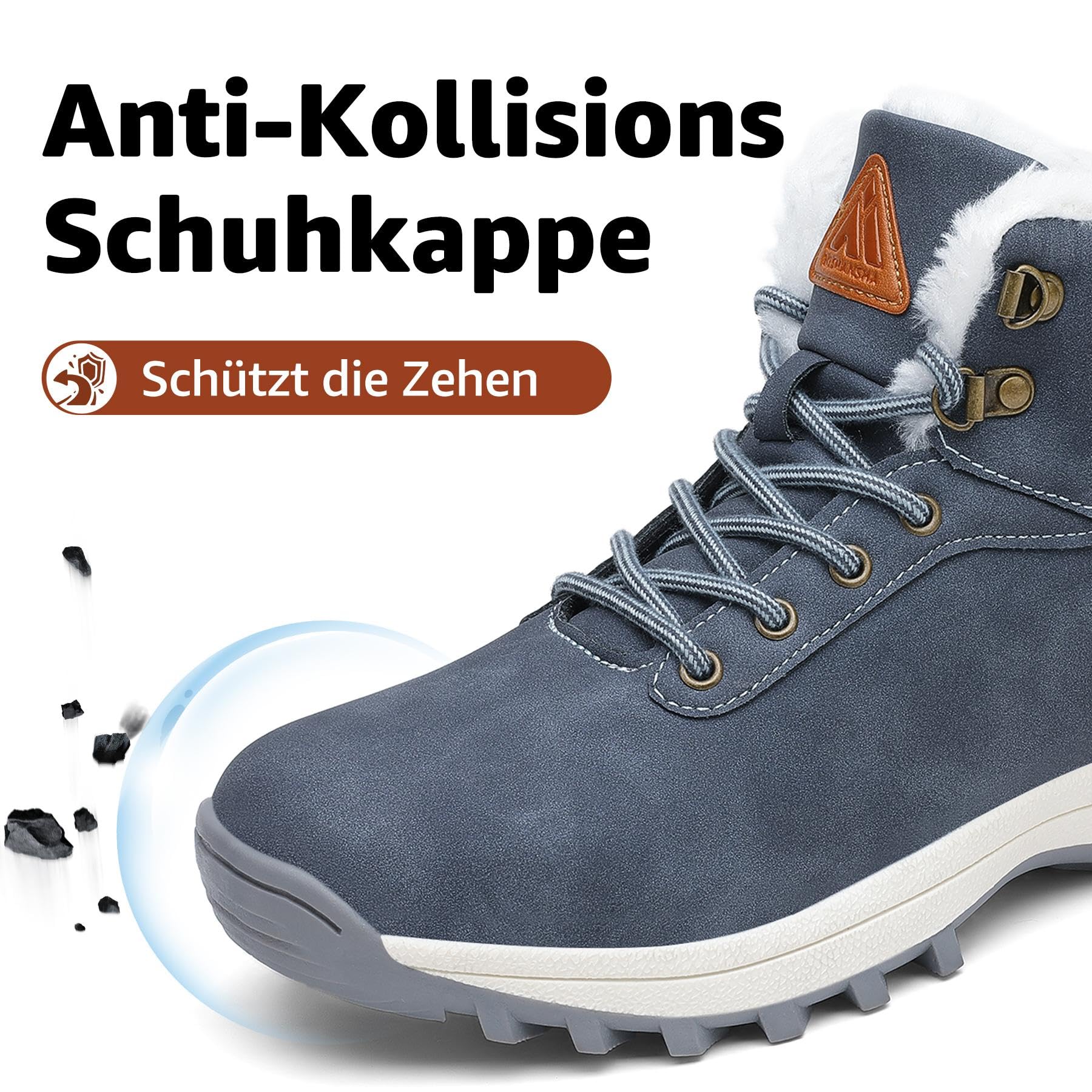 Mishansha Uomo Scarpe Invernali Donna Stivali da Neve Calda Impermeabili Outdoor Sneakers da Trekking Taglia 36-48 EU