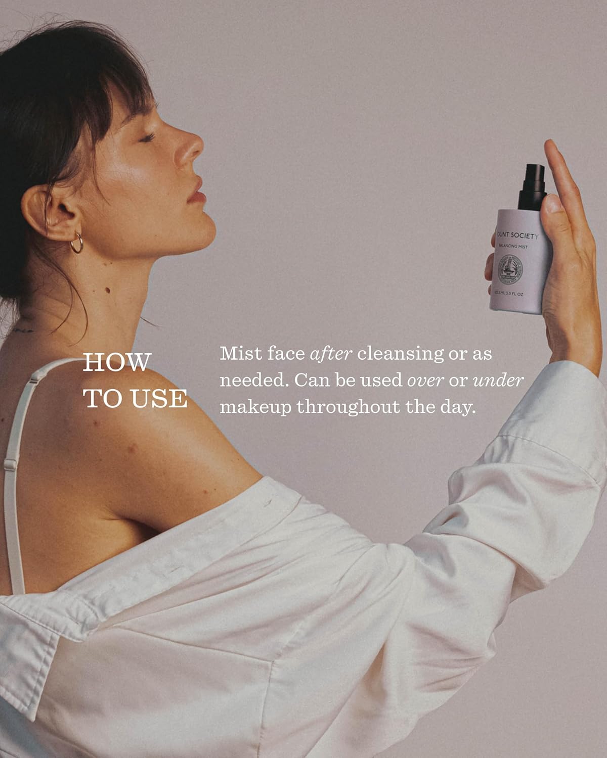 Balancing Face Mist - 3.5 fl oz Refreshing Rosewater Facial Mist for Hydration & pH Balance - Lightweight, Soothing Formula with Snow Mushroom - Vegan & Cruelty-Free