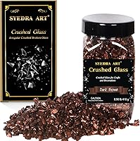 Vista 7 de Syedra - Vidrio triturado para manualidades, chips triturados de alto brillo, piezas de vidrio roto, bar, jarrón, decoración de jardín, 0.118-0.236