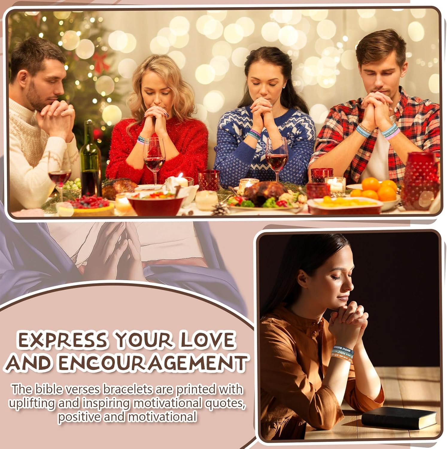 Syhood 200 Pcs Religious Silicone Bracelets Bulk Christian Scripture Rubber Bible Verse Bracelets Inspirational Spiritual Wristbands for Men Women Party Gifts(Light Color) - Image 6