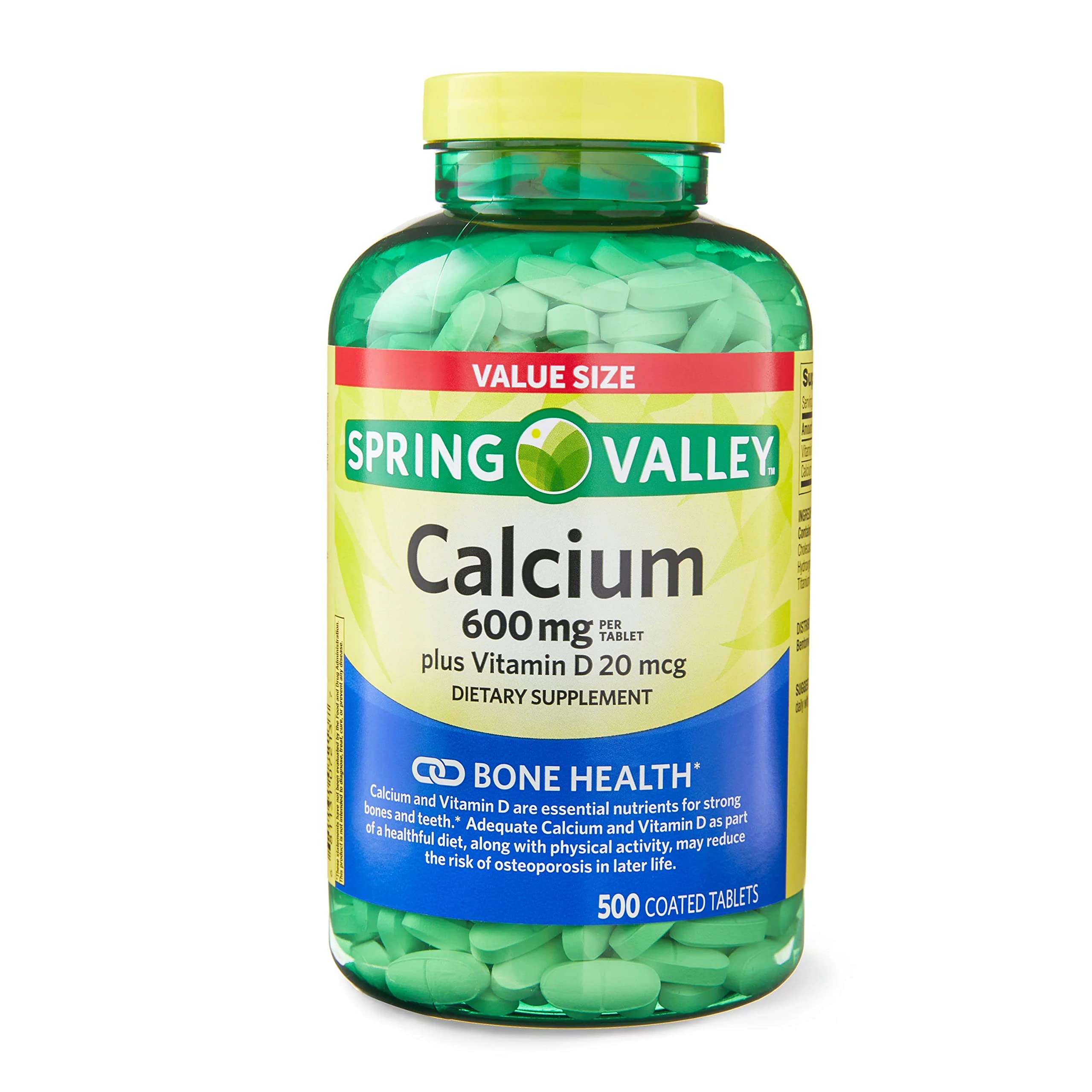 ikj Calcium Plus Vitamin D Tablets Dietary Supplement Value Size, 600 mg, 500 Count