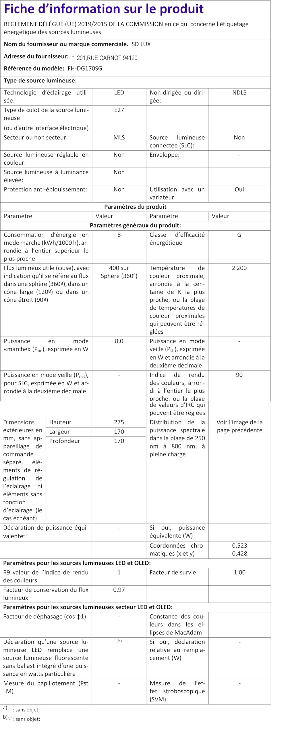 Żarówka LED, energooszczędna, długa żywotność (DG170SL)