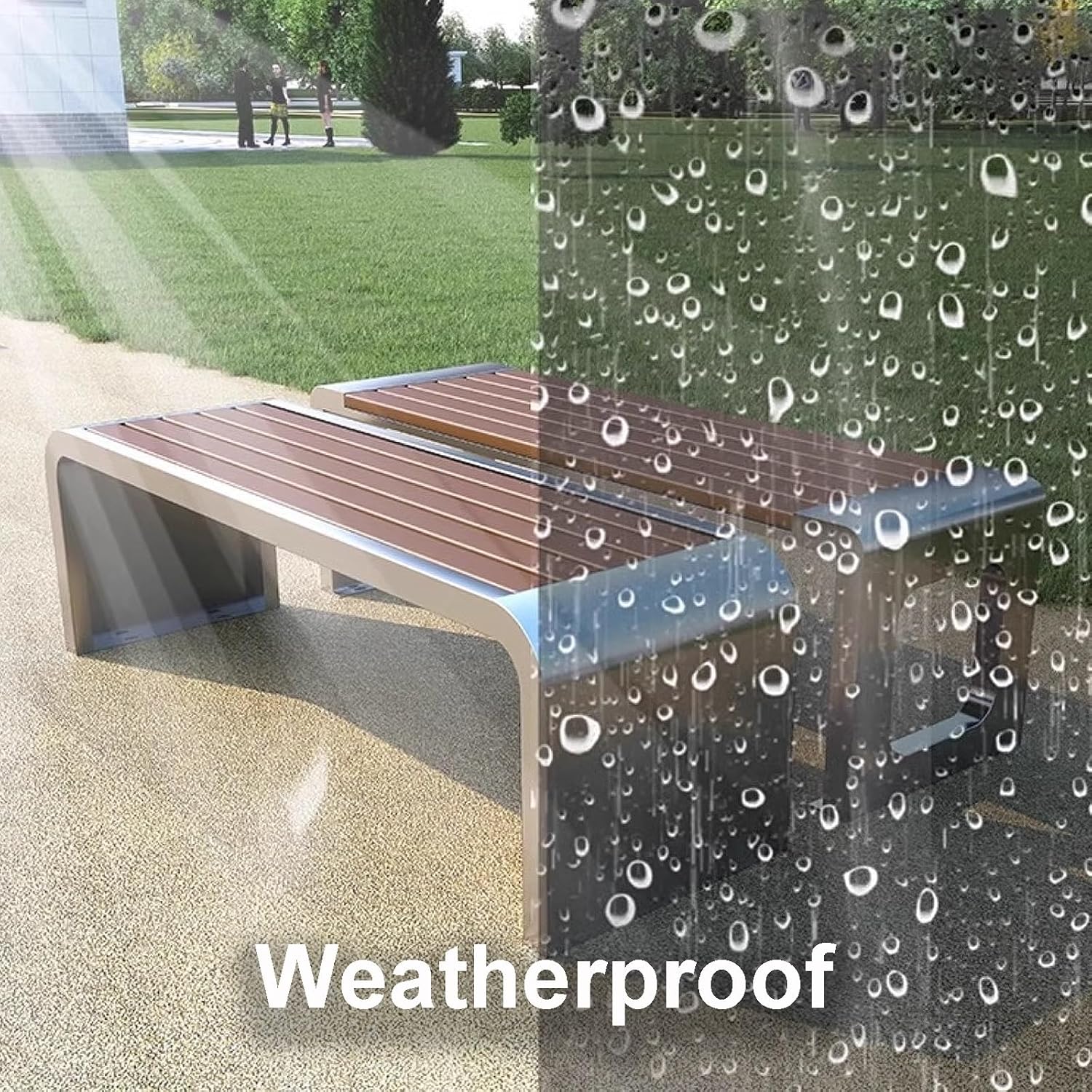 Park Benches, Garden Bench, Patio Bench, Outdoor Seating Furniture Lounge, Porch Bench Seat Stainless Steel + Plastic Wood for Entryway, Sunroom(Dark Brown,1200x400x800mm)