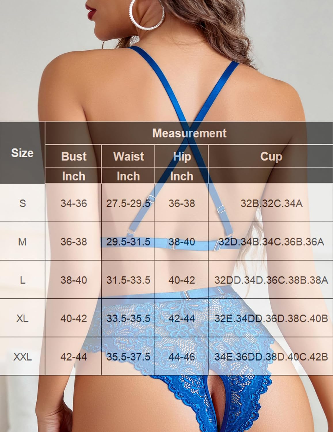 Avidlove Sexy Lace V Neck Teddy Corset Bodysuit Lingerie Top 2 Piece Set with Garter Belt - Image 6