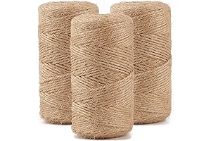 984 FT Natural Jute Twine, Versatile 3-Ply Hemp Twine for Creative and Practical Uses
