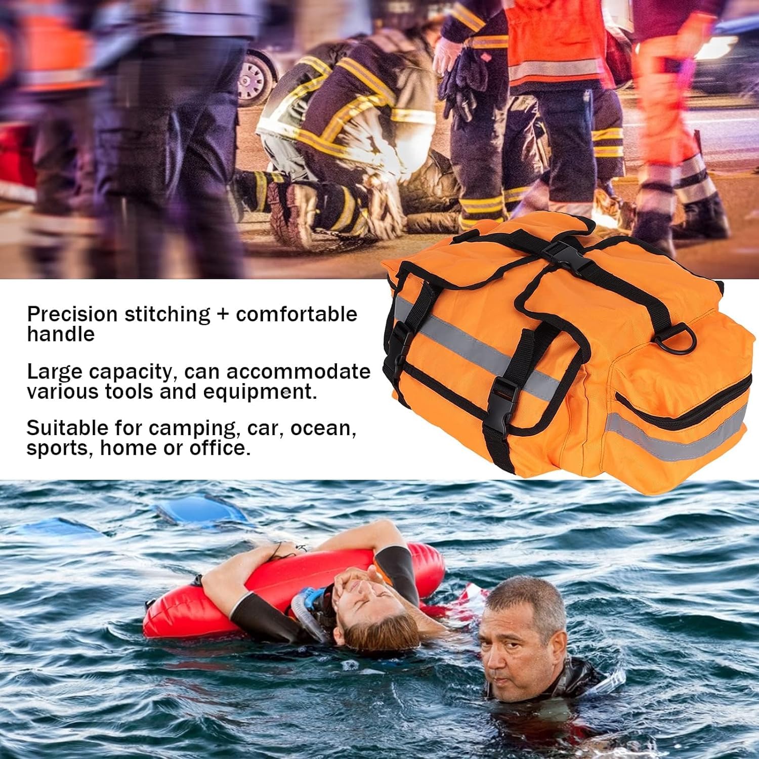 Pusta torba na asystenta medycznego pierwszej pomocy pusty zestaw medyczny torba urazowa z wieloma kieszeniami torba ratunkowa w nagłych wypadkach torba w zestawie tylko torba, pomarańczowy,