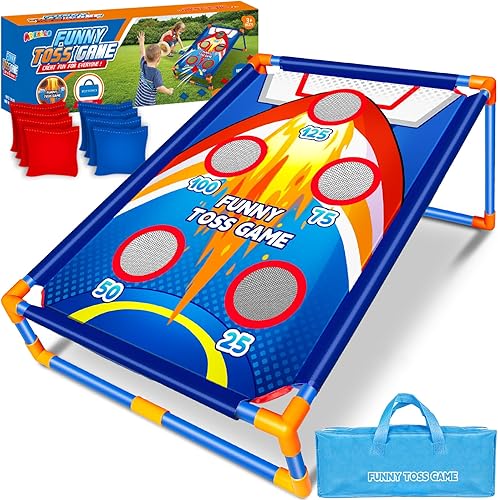 Bean Bag Toss Game for Kids Outdoor Activities, Cornhole Games for 3 4 5 6 7 8 Years Old Boys Girls, Fun Outside Toys for Family Party Games, Ideal