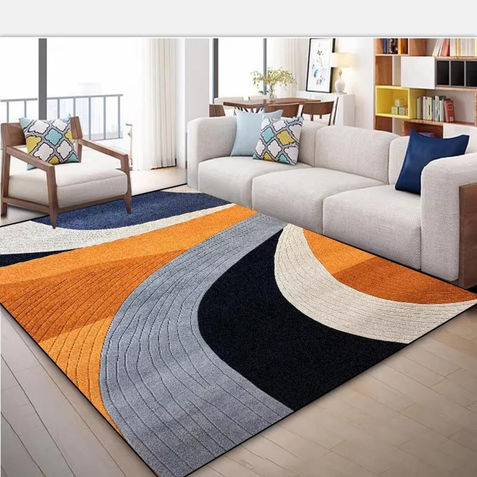 Alfombra decorativa para zona de sofá y salones grandes modernos en formato 100x120
