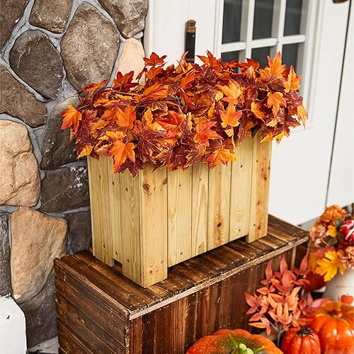 Miniatura 9 de PARTY JOY 4 ramas artificiales de calabaza de hoja de arce con bayas y flores de sol, rama floral de otoño para decoración de arreglos de bricolaje,