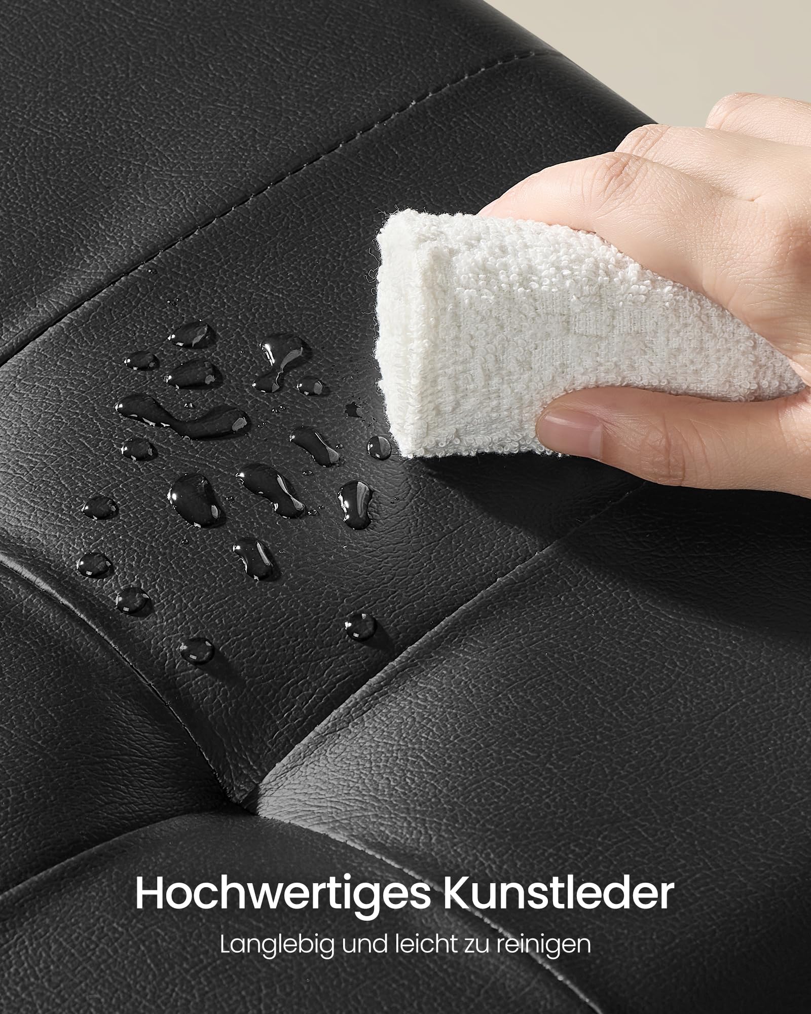 SONGMICS Sitzhocker mit Stauraum, klappbare Sitzbank mit Beinen, 38 x 110 x 40 cm Fußbank, Aufbewahrungsbox, bis 300 kg belastbar, für Wohnzimmer Schlafzimmer Flur, Schwarz LSF0514B02