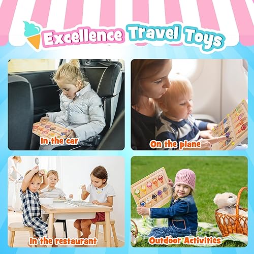 Miniatura 2 de Laberinto magnético de color y números, juguetes Montessori educativos para niños de 2, 3, 4, 5 años, reconocimiento magnético de color y número de