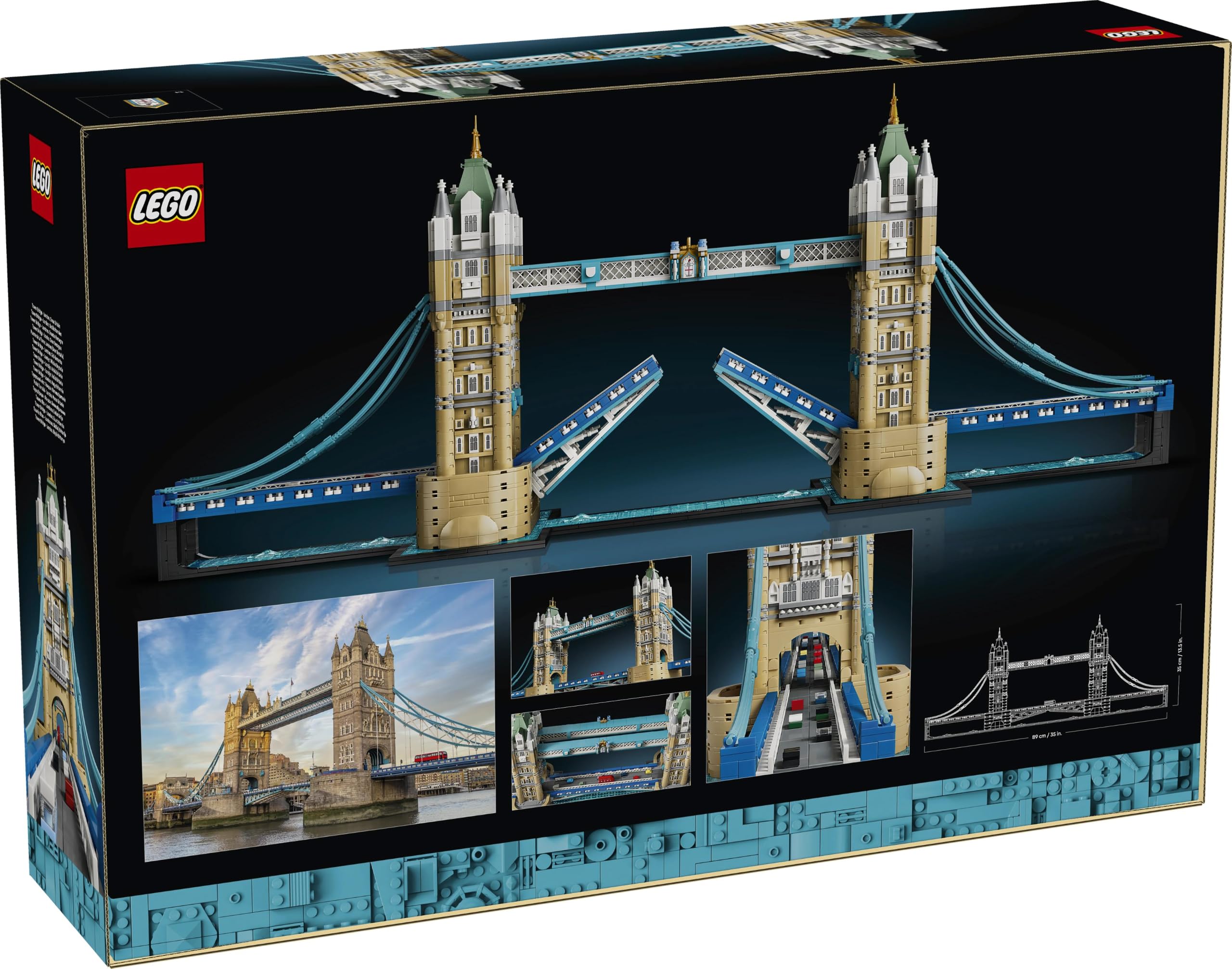 LEGO Architecture Tower Bridge - DIY Miniatur Modellbau für Erwachsene - 3D Regal Deko Set mit hochklappbaren Baskülen, Fluss Themse Sockel & London Doppeldeckerbus - Sammelbares Geschenk - 21067