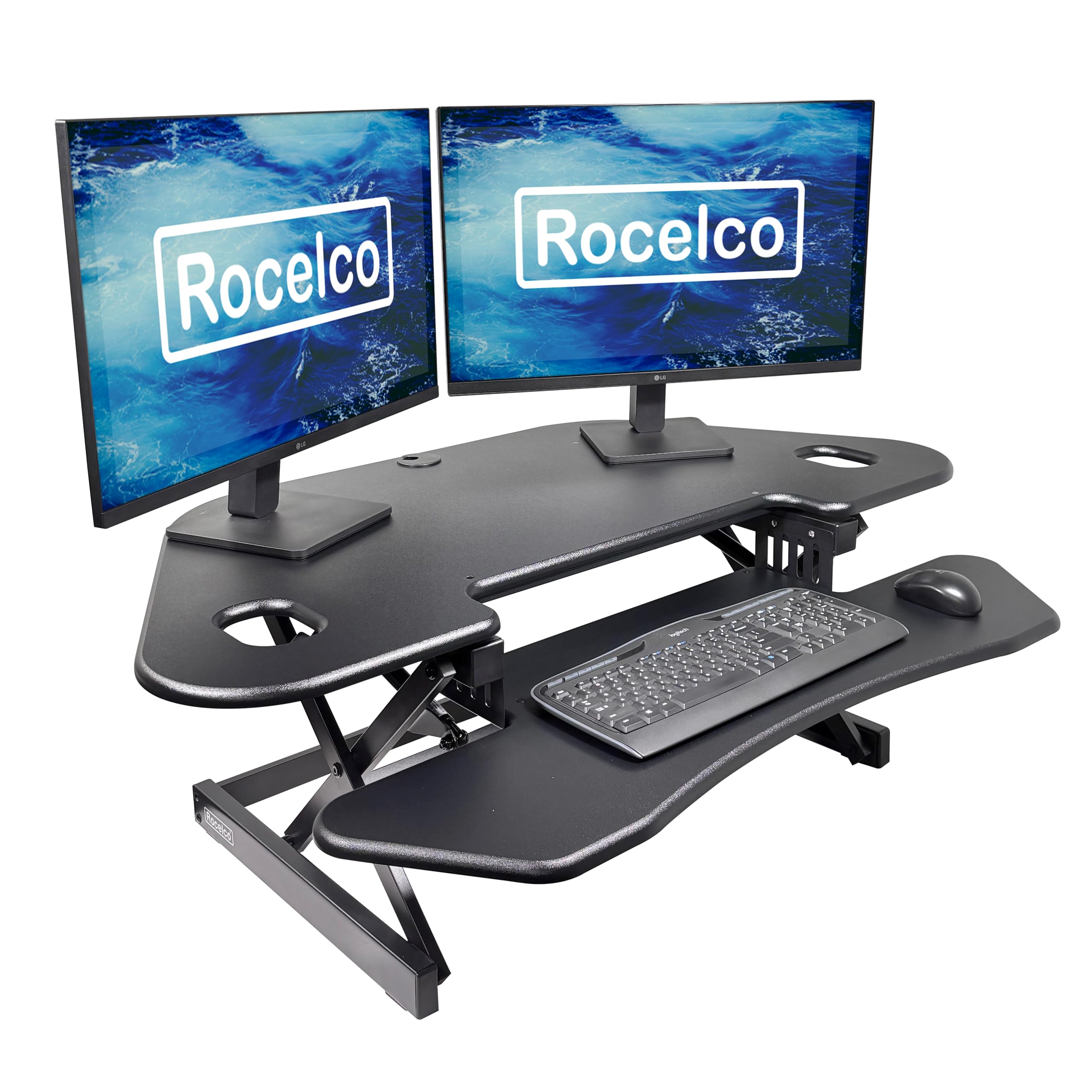 Rocelco 46 Height Adjustable Corner Standing Desk Converter