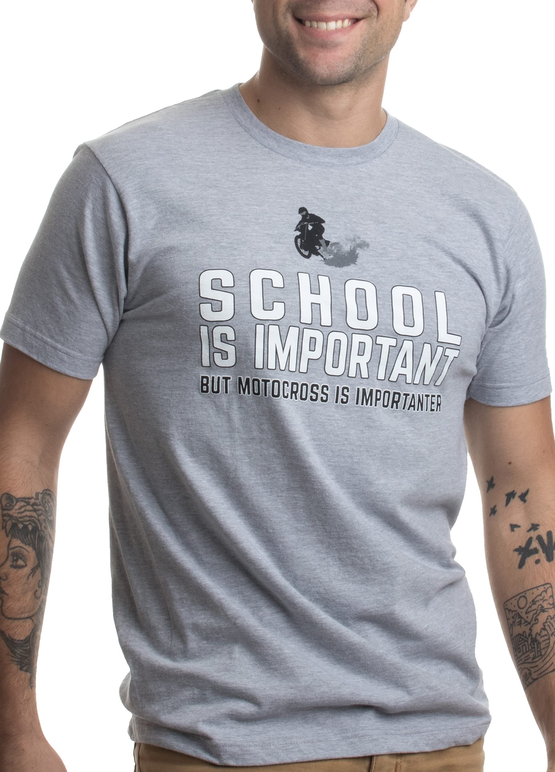 School is Important, but Motocross is Importanter | Motorcycle Dirt Bike T-Shirt