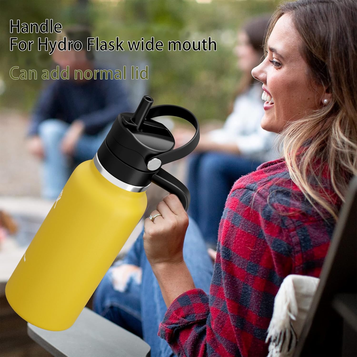 Replacement Lid for Hydroflask Wide Mouth Water Bottle, Top Lids with Straw for Hydro Flask Accessories, Top Sport Bottle Handle Cap for Hydroflask 12 16 20 32 40 64 128 oz Wide Mouth - Image 7