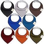 KeaBabies 8-Pack Organic Baby Bandana Bibs for Boys, Girls - Super Absorbent Triangle Baby Bibs for Drooling and Teething Infant, 100% Cotton Extra Soft for Newborn, Infant 0-36 Months (Coastline)