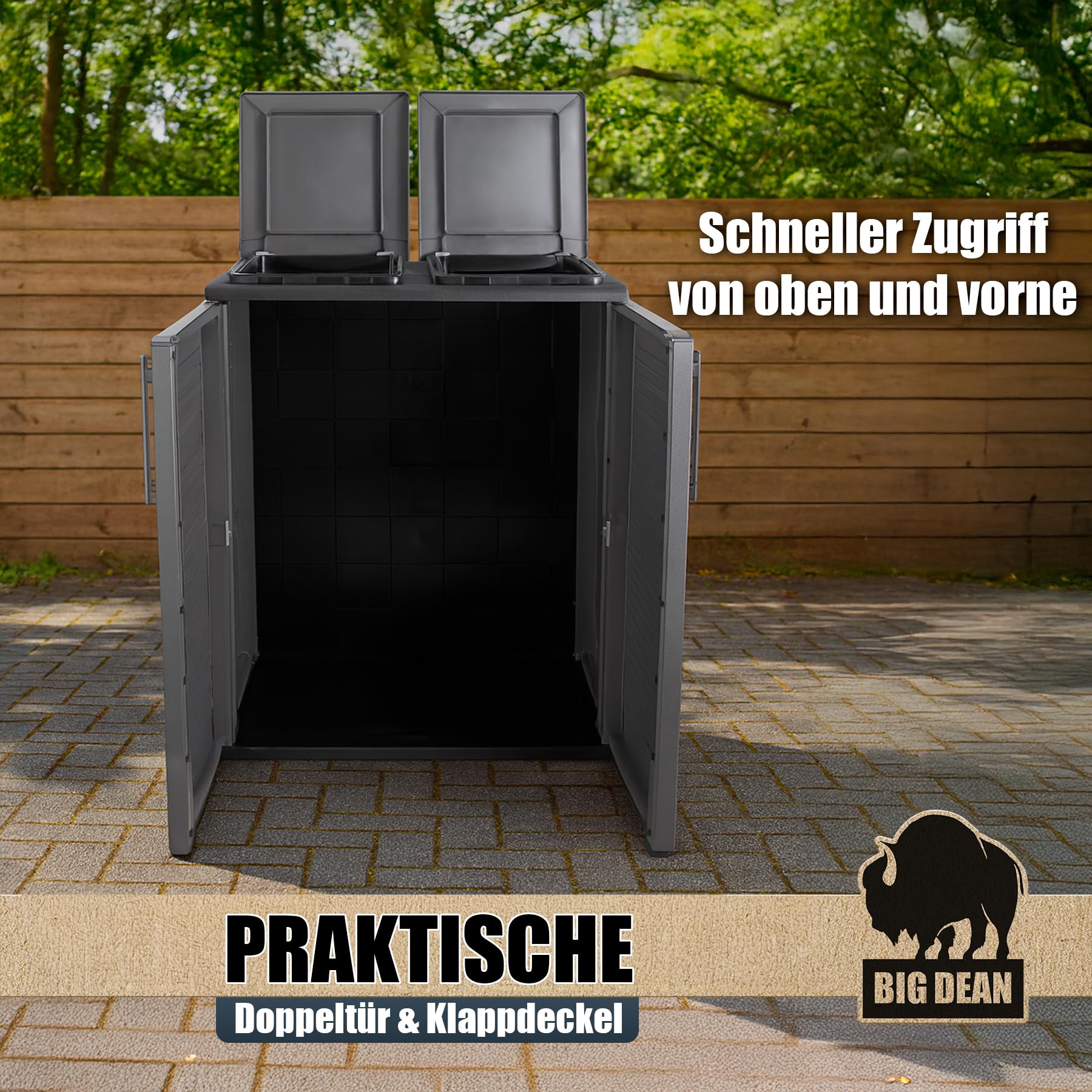 BigDean Mülltrennsystem Schrank Recycling System auch für Gelben Sack | Made in Italy
