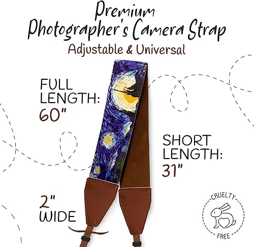 Miniatura 5 de Van Gogh Starry Night - Correa universal para cámara réflex digital, cuello y hombro, para cámara digital DSLR, diseño artístico y genial, el mejor