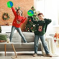 Vista 6 de EVERICH TOY Juego de pelota para lanzar y atrapar mejorado, relleno de calcetines de juguete para niños y niñas de 3 a 12 años, incluye 6 paletas, 6