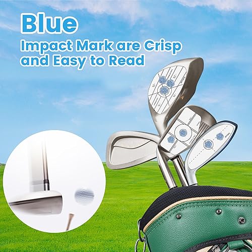 Miniatura 4 de Seticek Juego de 300 cintas de impacto de golf mejoradas, calcomanías de impacto para palos de golf para hierros híbridos de madera, ayuda de