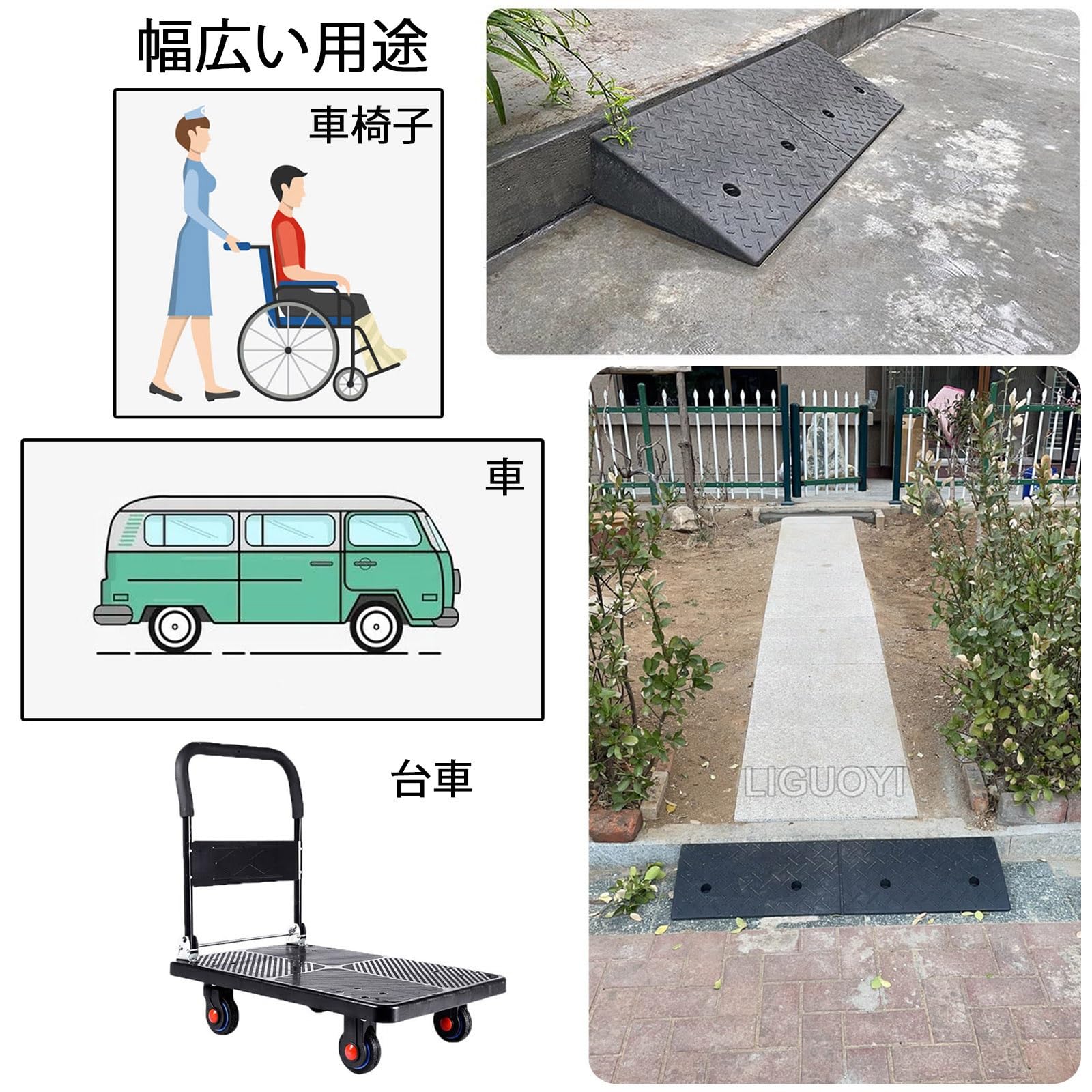 Amazon.co.jp: 段差解消スロープ 高さ4cm～14cm 奥行き25cm 35cm 幅