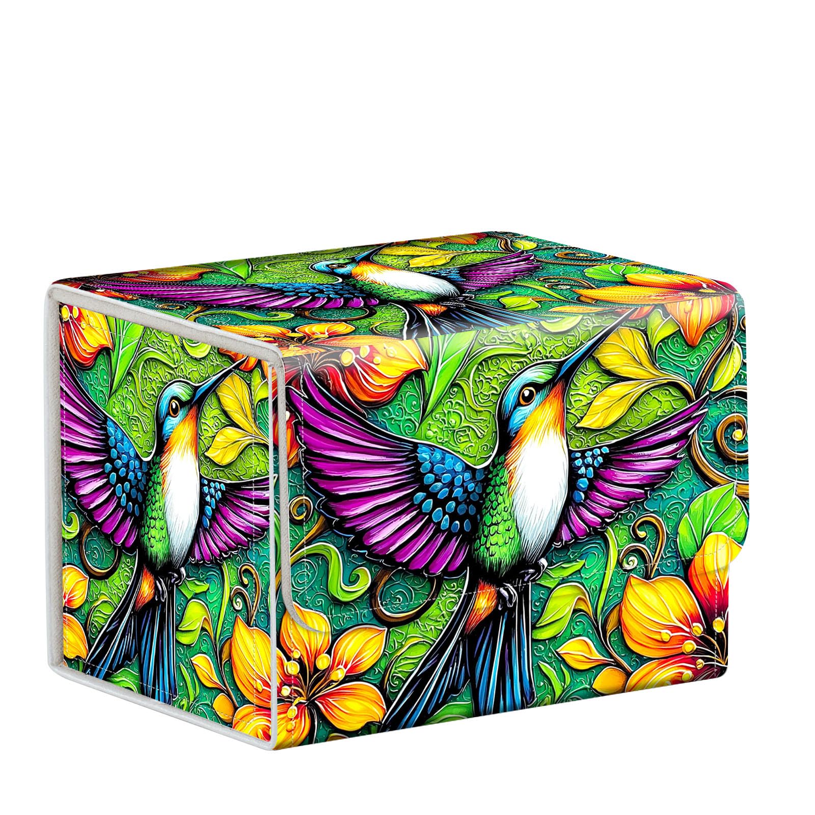 ETLKJVBL for MTG Card Storage Solution, Hummingbird Flower for MTG Card Box and Commander Decks, High Capacity Anime Card Sleeves for Mtg Deck Box, Designed Specifically for Mtg Players