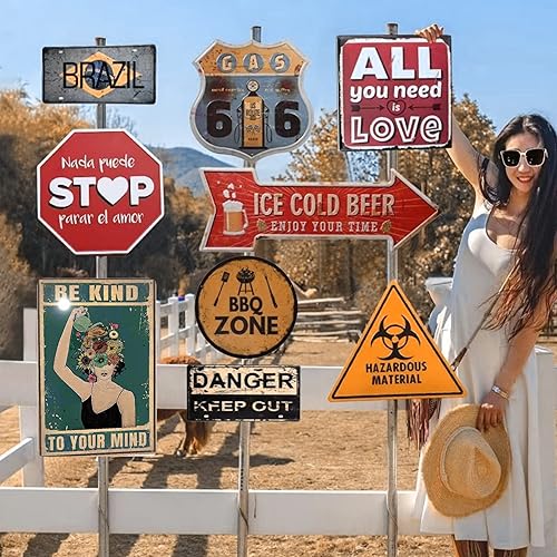 Miniatura 9 de Letrero de metal con texto en inglés Be Kind con texto en inglés To Your Mind Floral Woman, letrero retro de aluminio para amantes de las plantas,