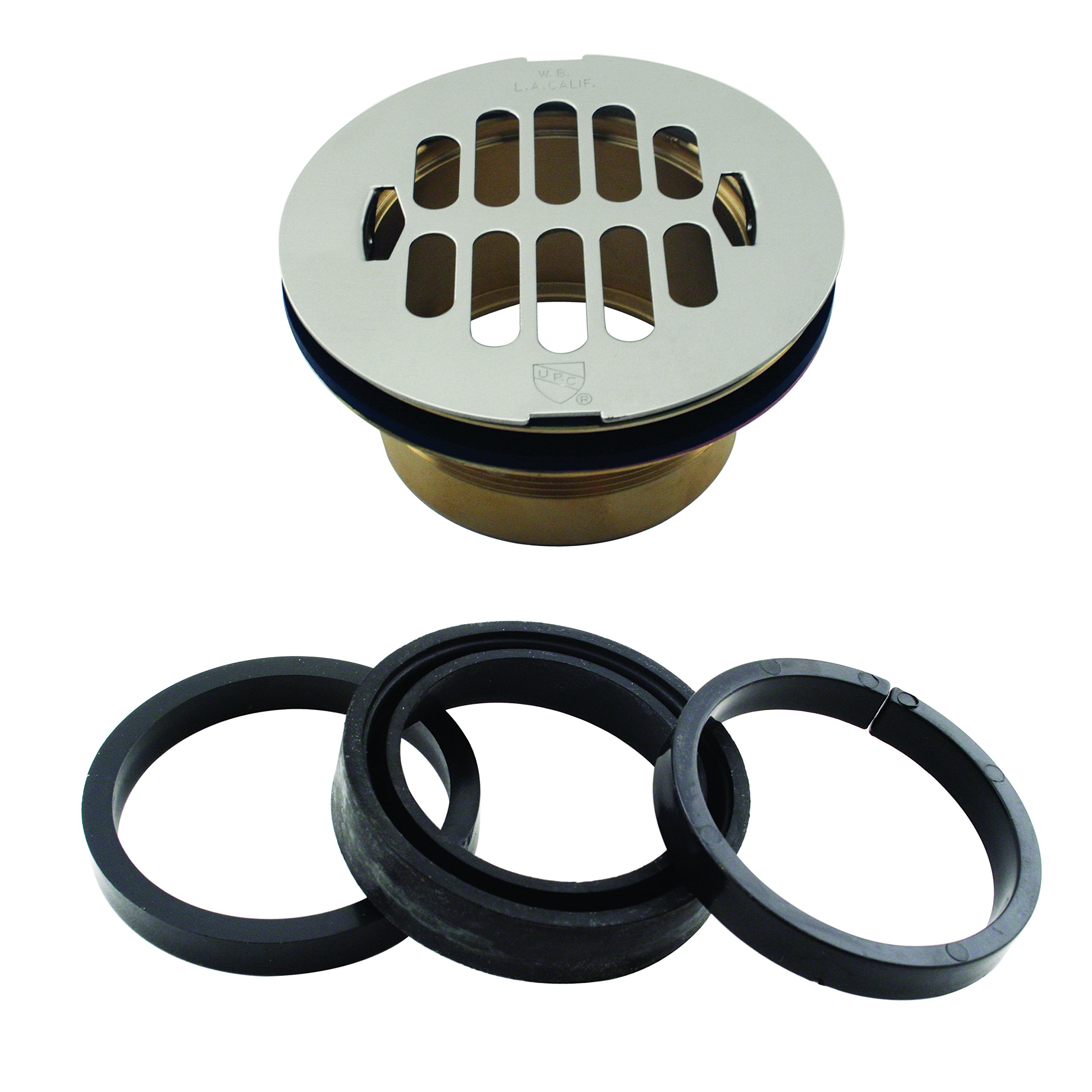 Bonde de douche Westbrass D206b-las corps laiton Swedge-lock et grille