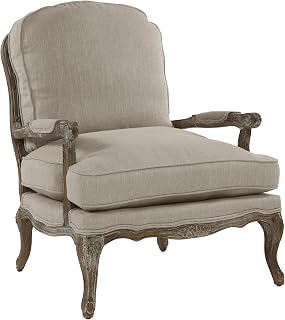 Lexicon Parlier Accent Chair: Mid-Century Modern French Country, Solid Wood Frame, Plush Reversible Cushion, Padded Arms, Fully Assembled (34.5"W x 30.5"D x 40"H)