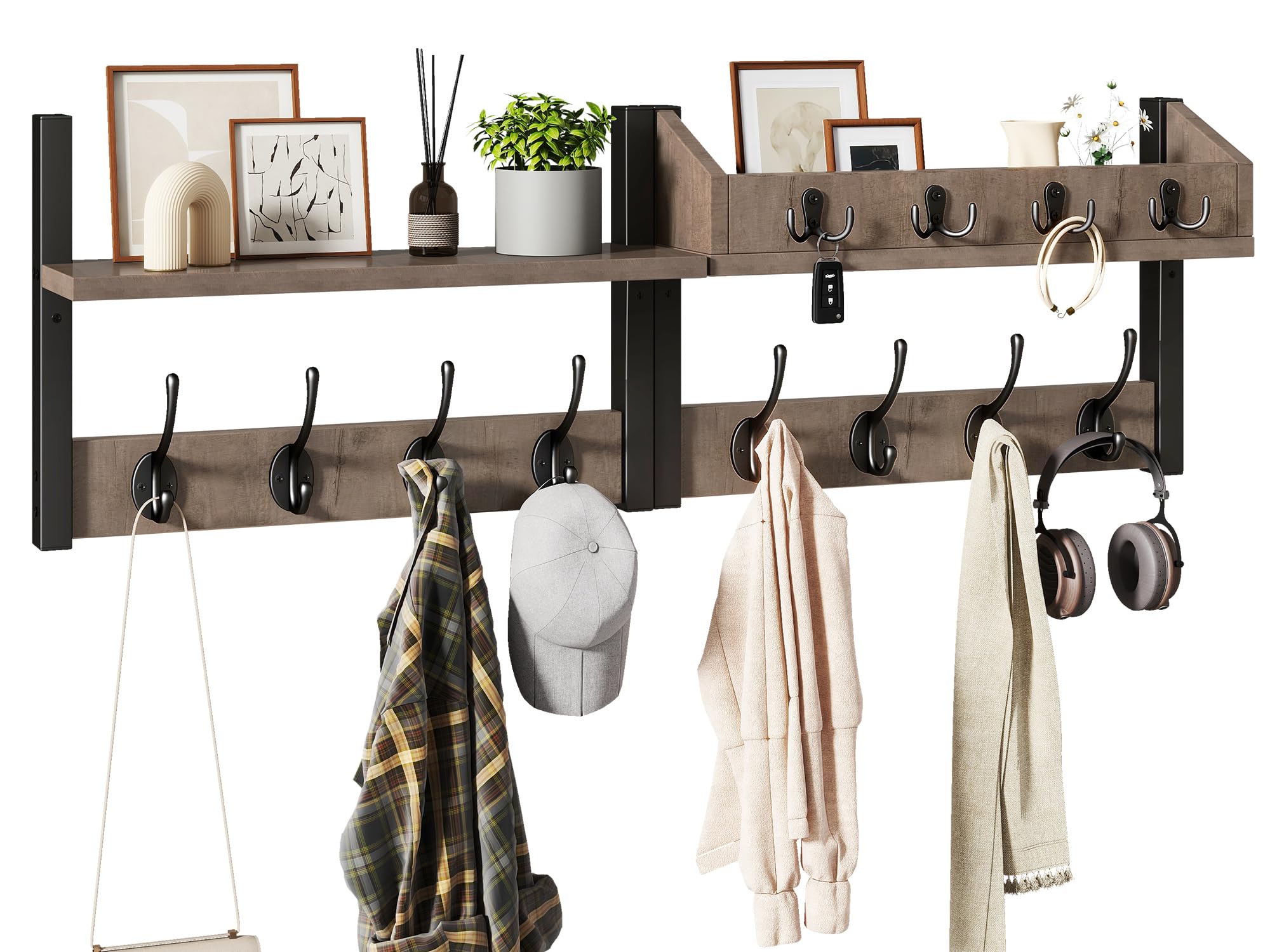 Houten Pianokapstok Met Schuine Dennennagels | Kapstok | Unieke Wandka Voor Entree Of Slaapkamer
