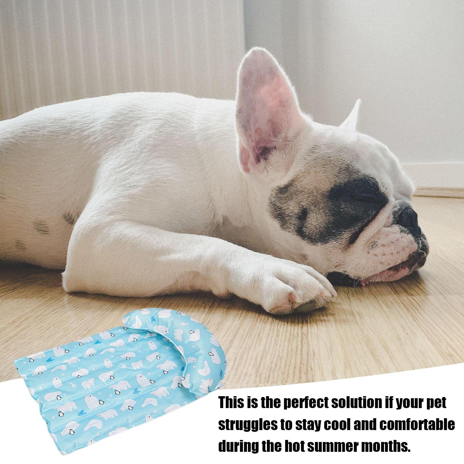 Mata ch?odz?ca dla zwierz?t,Dog Cool Pad Cooling Mat | Samoch?odz?ca podk?adka ch?odz?ca z kreskówek, niezb?dnik dla psów i kotów ch?odz?cych w upalne lato Eubeisaqi