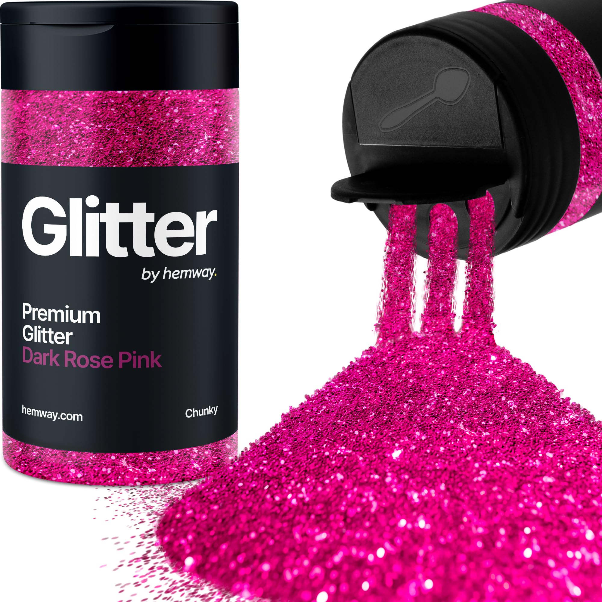 Dark Rose Pink Glitter Shaker, 130g Chunky Glitter, Crafts 1/40" Metallic Flake Dark Rose Pink Sequins, Resin & Epoxy Crafts