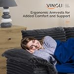 VINGLI Lounge Chair, 56" Oversized Reading Chair Corduroy Chaise Sofa Recliner Bed Upholstered Comfy Sleeper Couch with Throw Pillows and Armrests for Living Room, Movie Room, Bedroom
