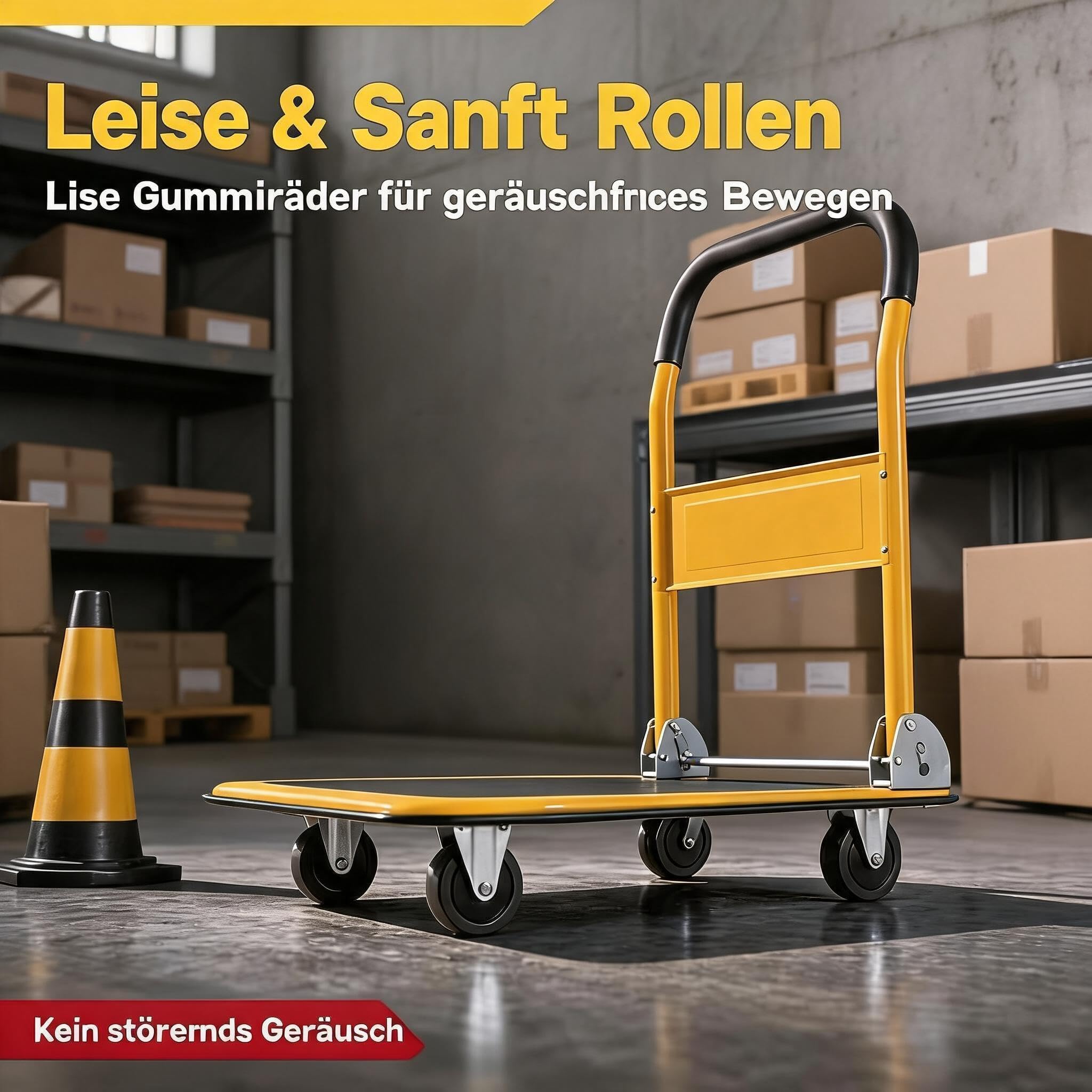 Garvee Chariot Transport Pliable 200kg – Plateforme 73x47cm, roulettes