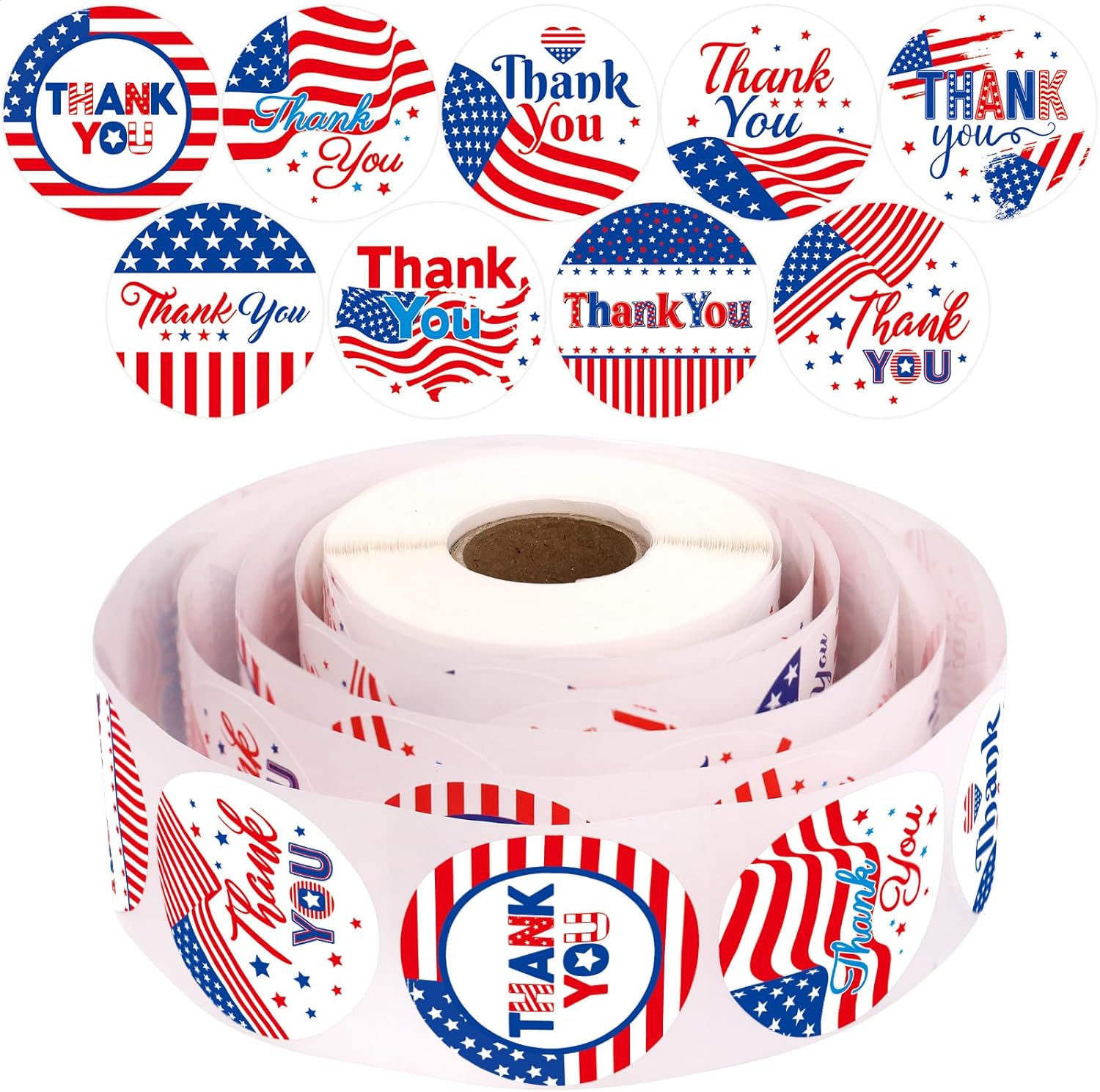 Fancy Land Veterans Day Stickers Patriotic Thank You Sticker Appreciation Veteran Thank You for Your Service Labels for Memorial Day Independence Day Decor Supplies 500Pcs