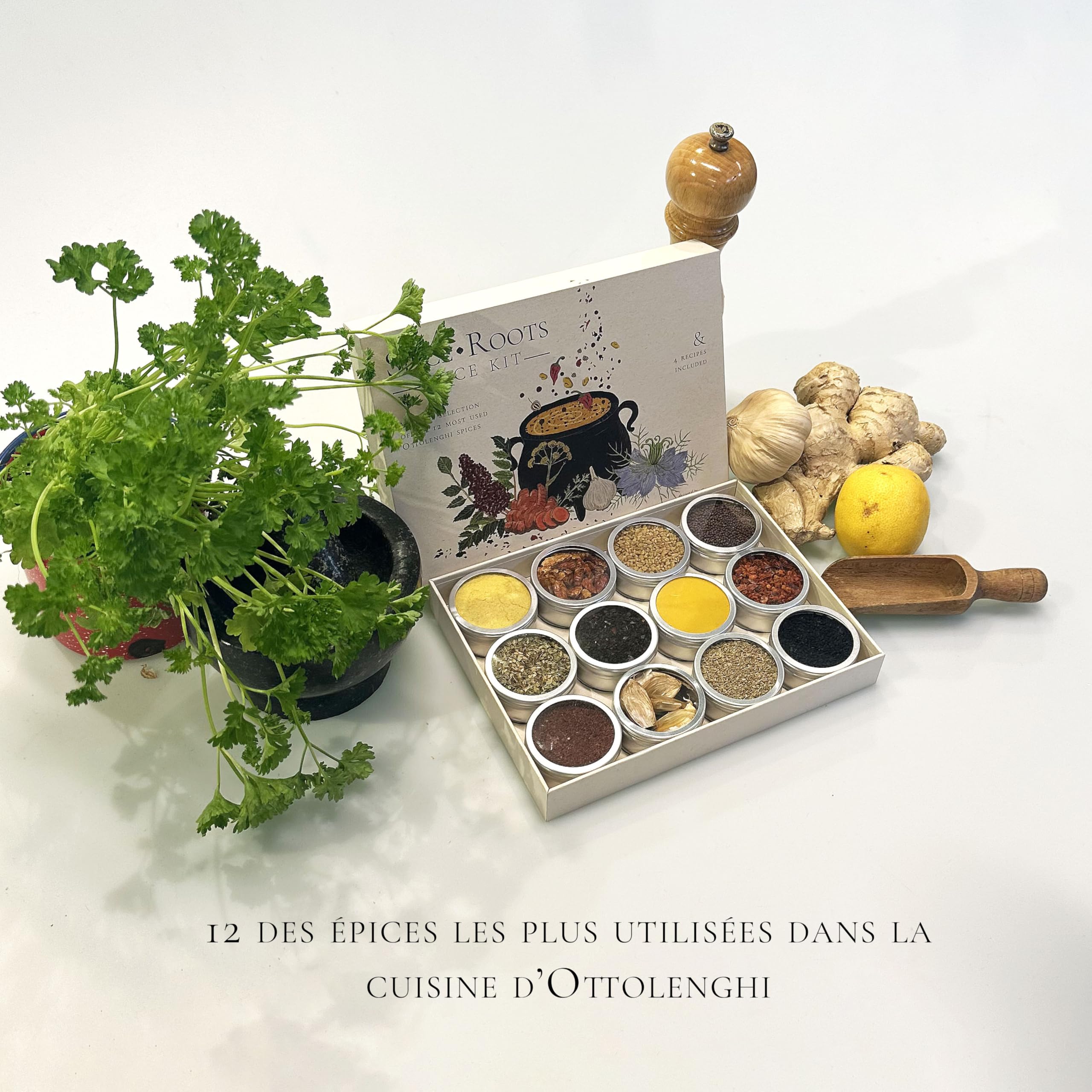 Ottolenghi Coffret d’Épices – 12 Épices Premium 100% Naturelles + 4 Recettes – Inspiré de Simple & Flavour – Idéal Cadeau Gourmand